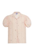 Moda Operandi Thierry Colson Vike Embroided Linen Shirt Size: Xs