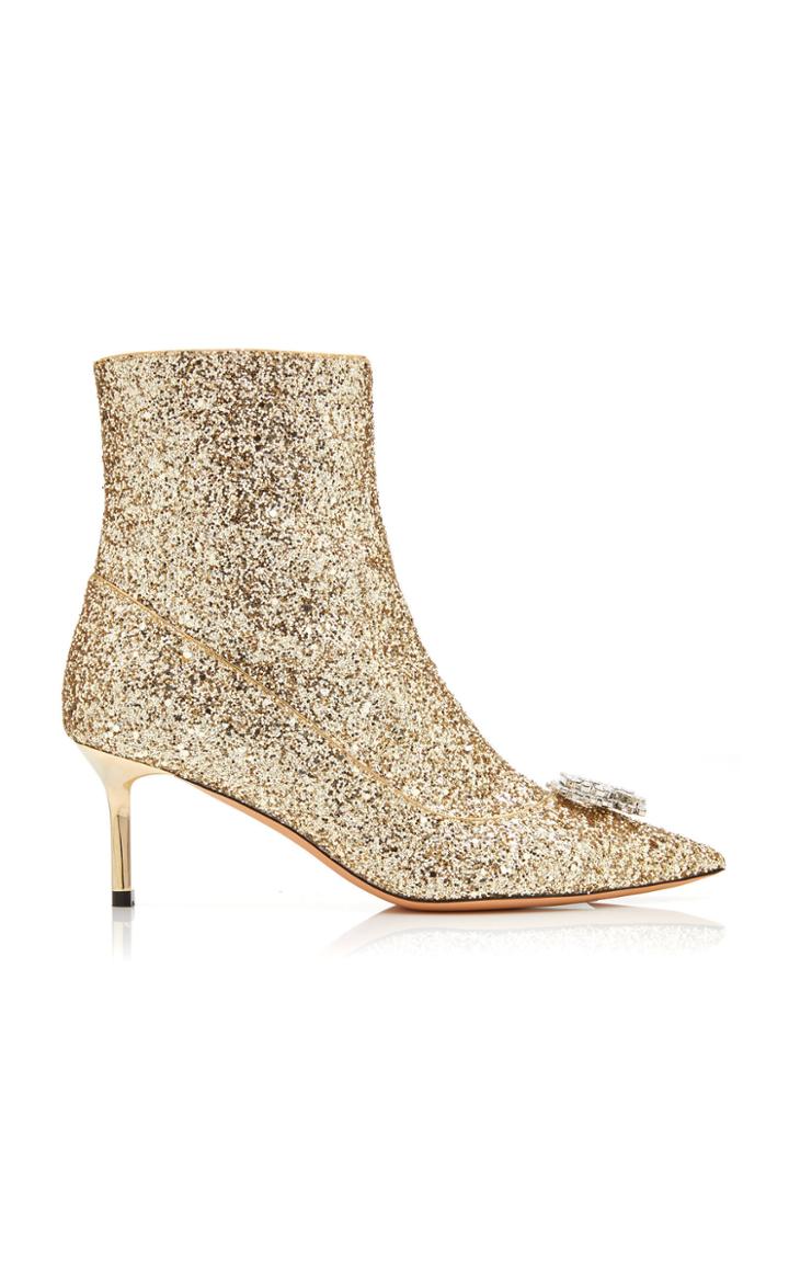 Rochas R' Embellished Leather Ankle Boots