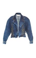 Alberta Ferretti Stud Embellished Denim Jacket