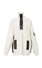 Courrges Vinyl-detail Zip-up Wool Sweater