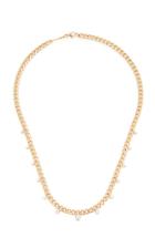 Zoe Chicco 14k Medium Curb Chain Necklace With Graduated Prong Diamonds