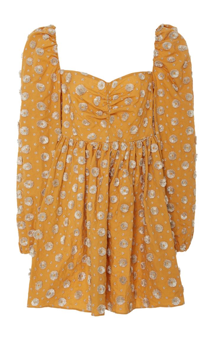 Markarian Magnolia Embroidered Cotton Mini Dress