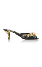 Dolce & Gabbana Floral-print Jacquard-leather Mules