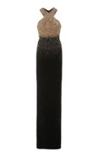 Moda Operandi Pamella Roland Ombr Sequined Halter Dress Size: 2