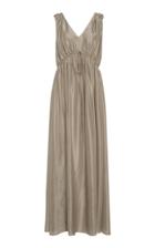 Loup Charmant Sirena V-neck Ruched Silk Gown