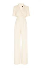 Moda Operandi Brandon Maxwell Shawl Collar Jumpsuit With Short Sleeves Size: 0