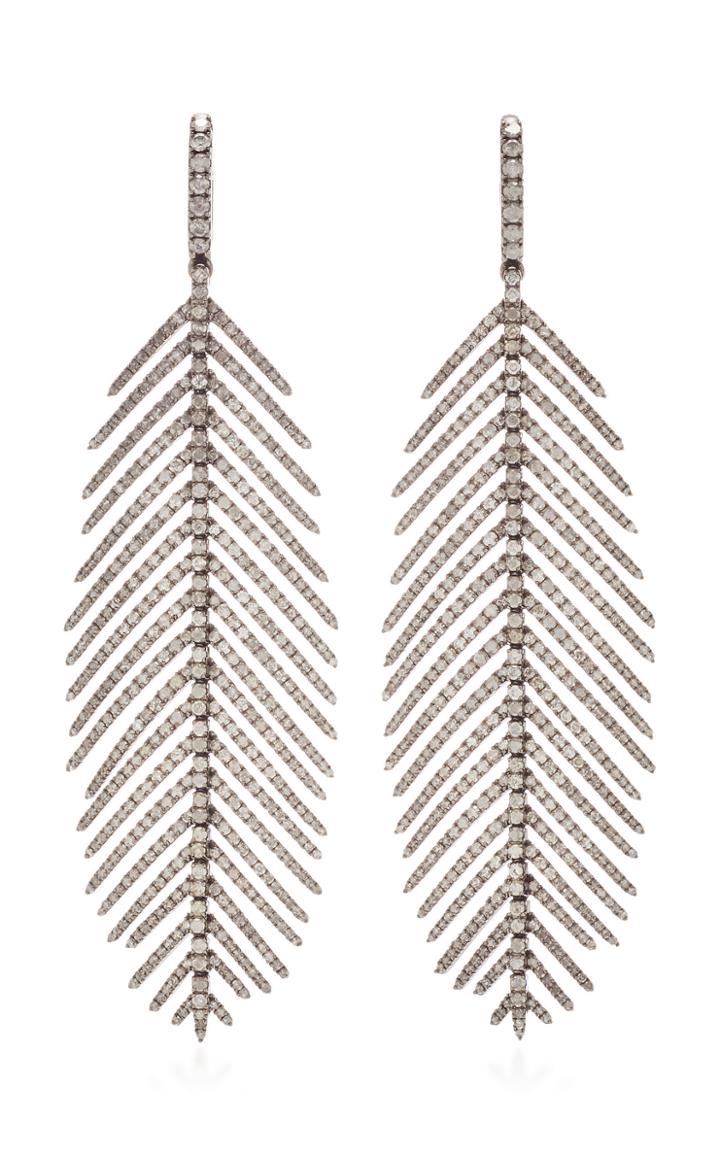 Sidney Garber Diamond Feathers That Move Earrings