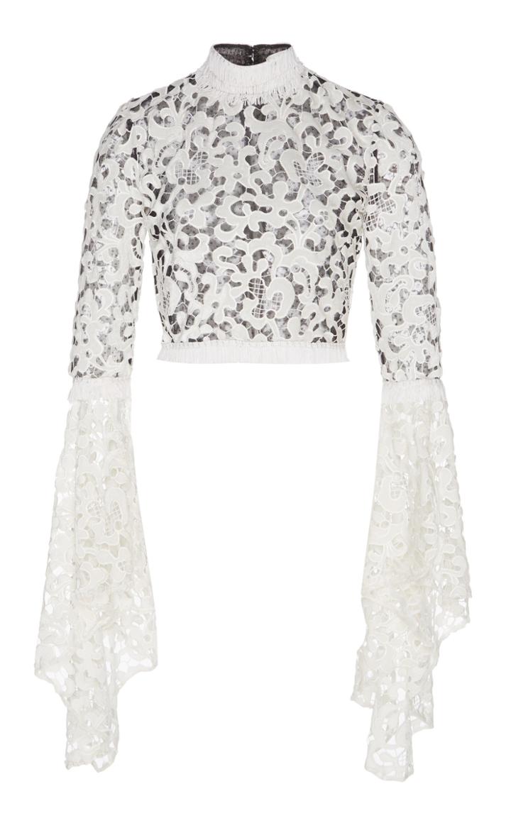 Sandra Mansour Labyrinthe Embroidered Velvet Top
