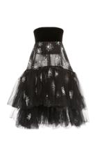 Moda Operandi Oscar De La Renta Velvet Embellished Tulle Dress