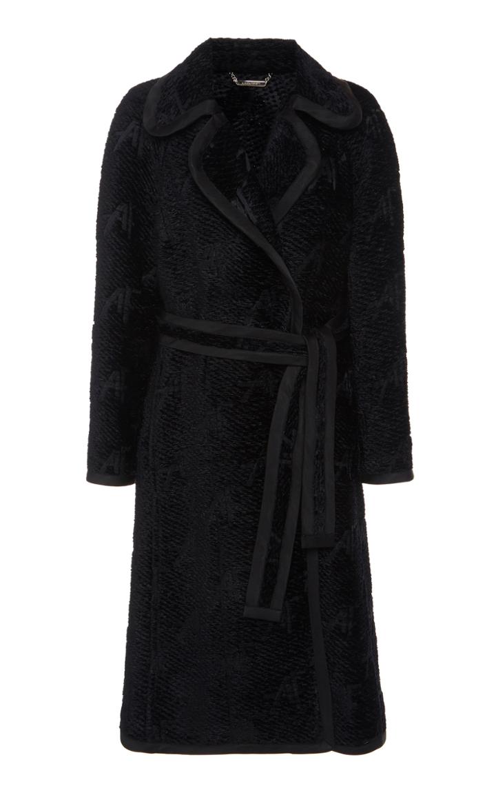 Moda Operandi Alberta Ferretti Reversible Chenille Logo Trench Coat