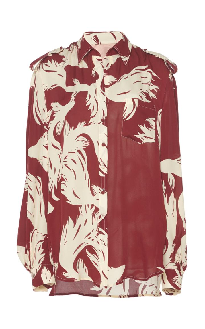 Johanna Ortiz Corriente Del Viento Printed Crepe De Chine Shirt