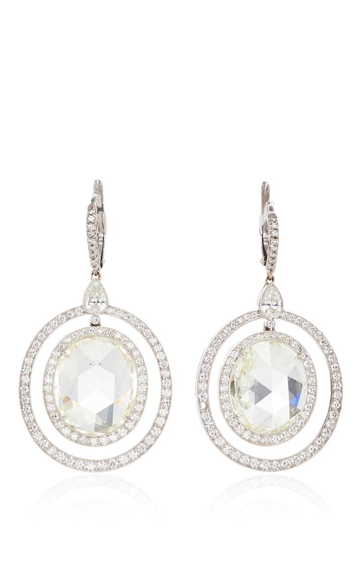 Nina Runsdorf Rose Cut Ciamond And Platinum Earrings