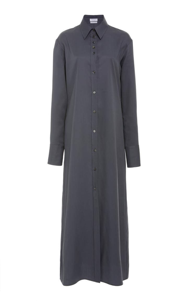 Deveaux Nye Collared Crepe Maxi Dress