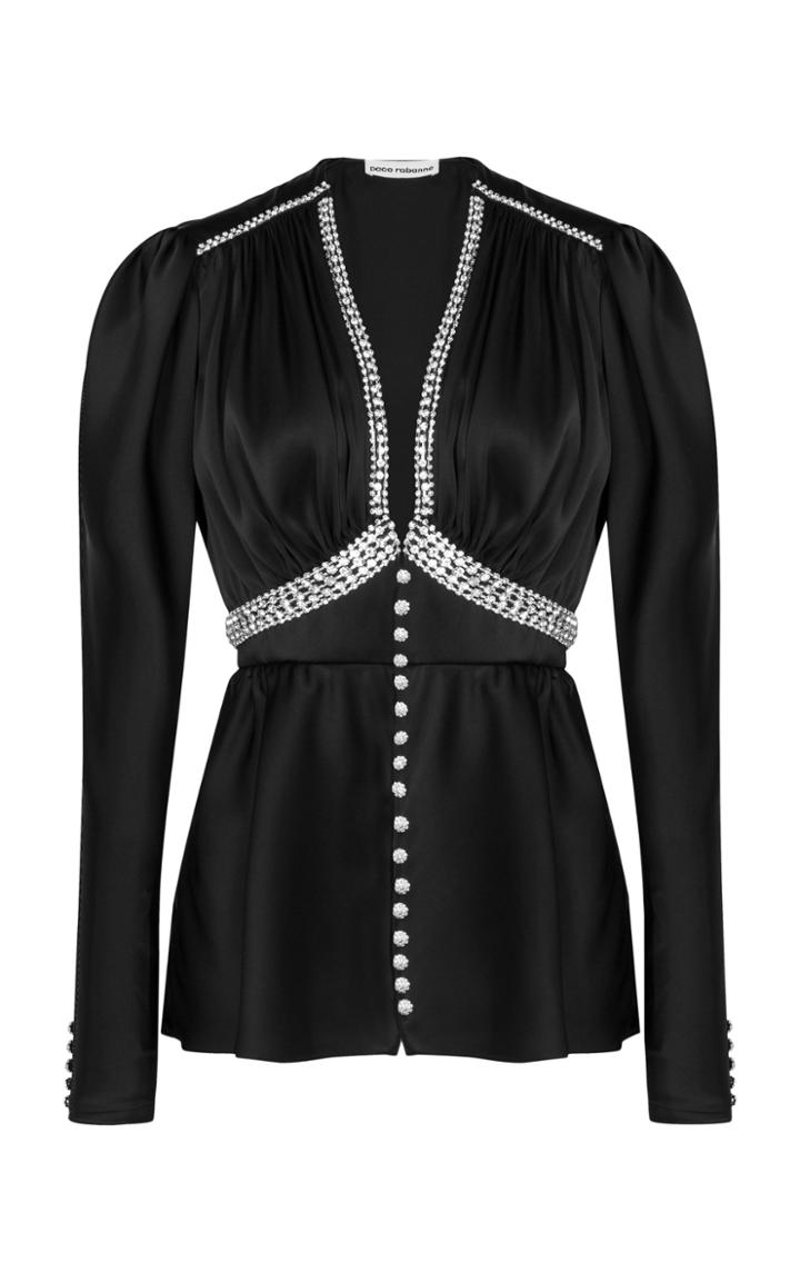 Paco Rabanne Crystal-embellished Satin Top