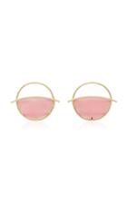 Pili Restrepo Circle 14k Gold And Pink Opal Earrings