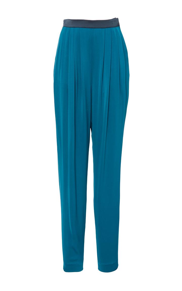Paule Ka Satin High Waisted Trouser With Pockets