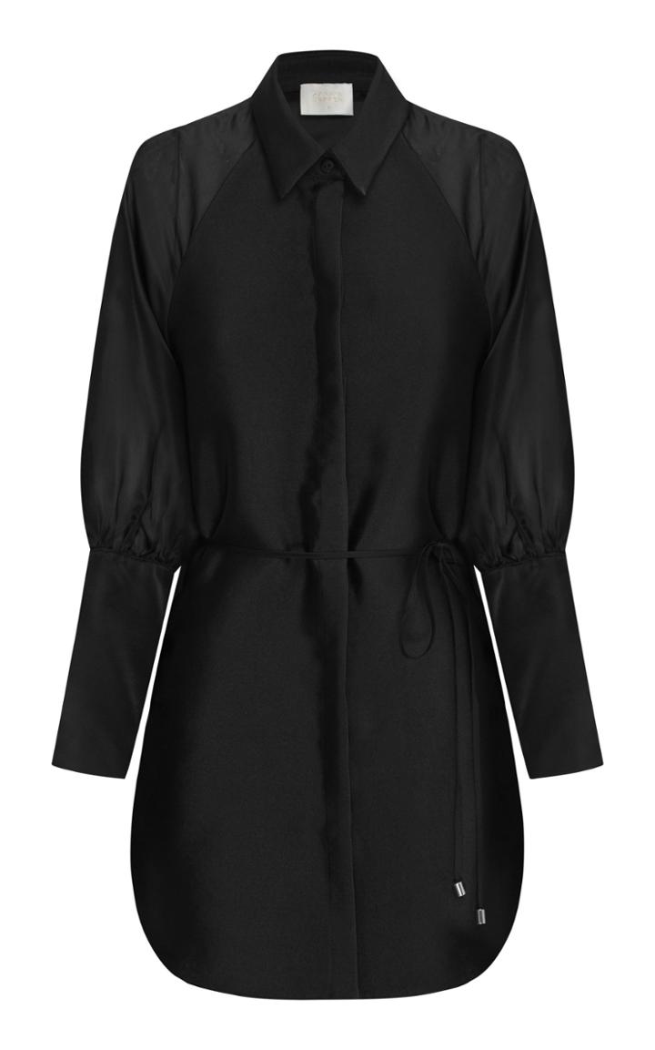 Moda Operandi Harris Tapper Wes Silk Organza Trimmed Satin Twill Shirt
