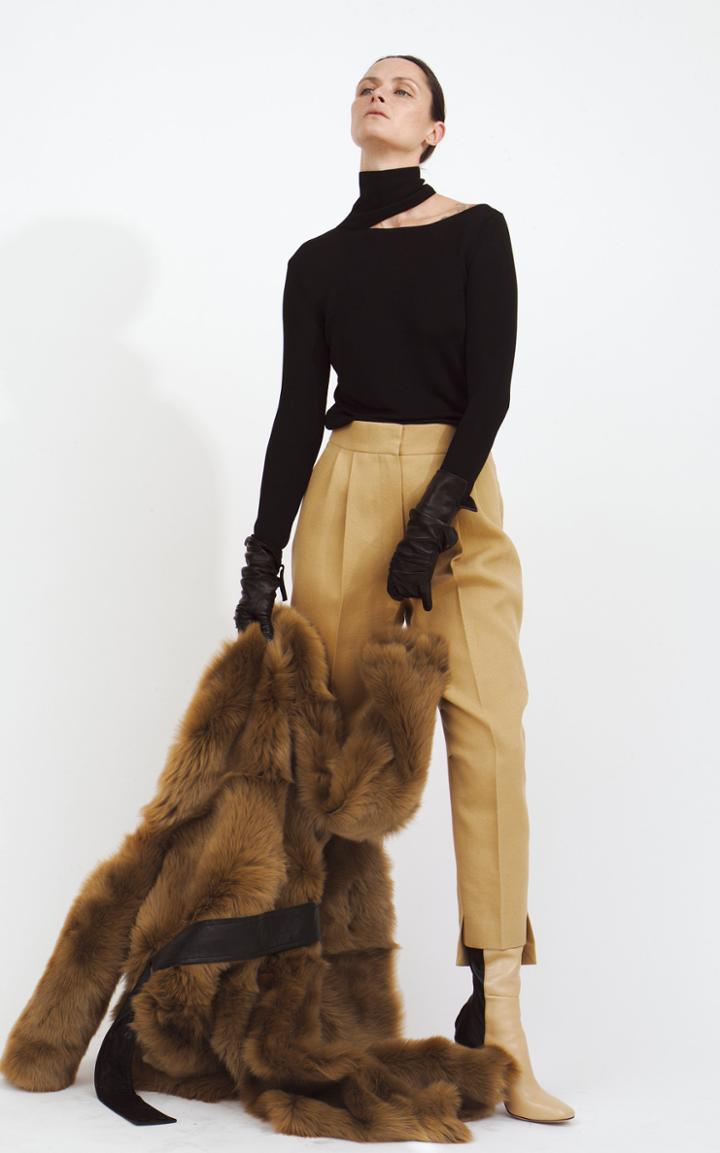 Petar Petrov Rib-knit Cut-out Turtleneck Size: 34