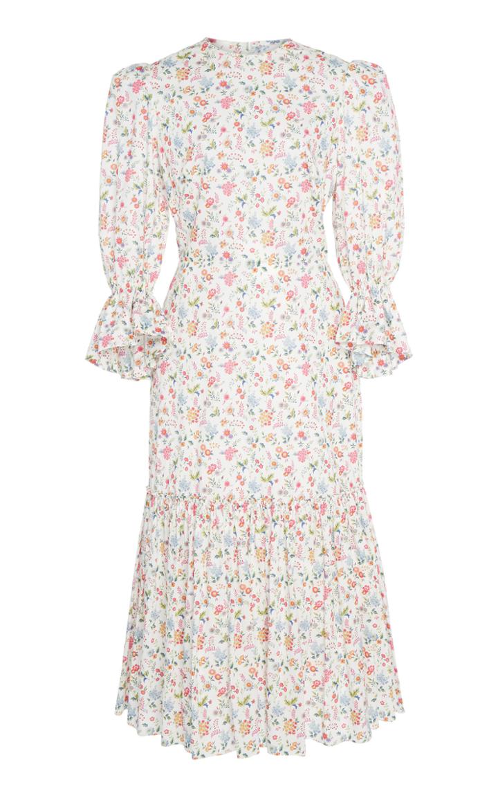 The Vampire's Wife Floral Song Bird Printed Cotton Maxi Dress
