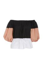 Staud Juliet Off-the-shoulder Cotton-poplin Top