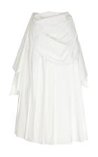 A.w.a.k.e. Mode Drape-detailed Pleated Cotton-blend Midi Skirt