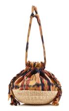 Ulla Johnson Marisol Mini Abaca-paneled Printed Cotton Bag