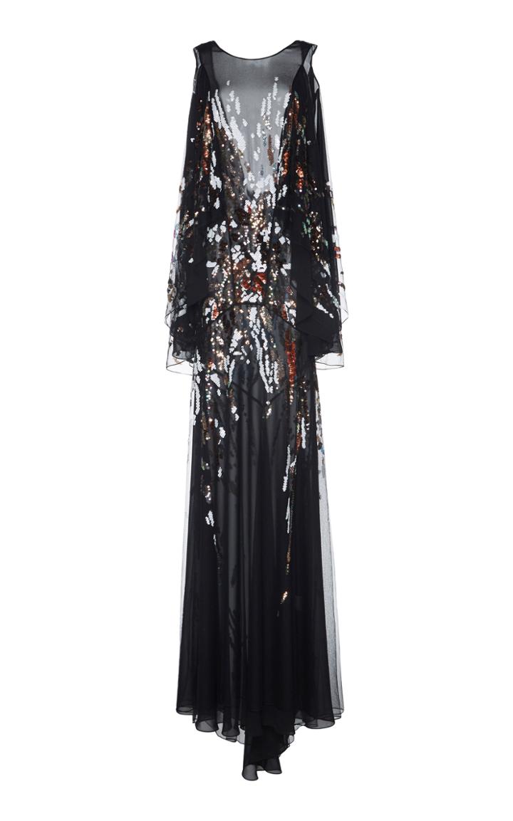 Roberto Cavalli Sequin Embellished Cold Shoulder Dress