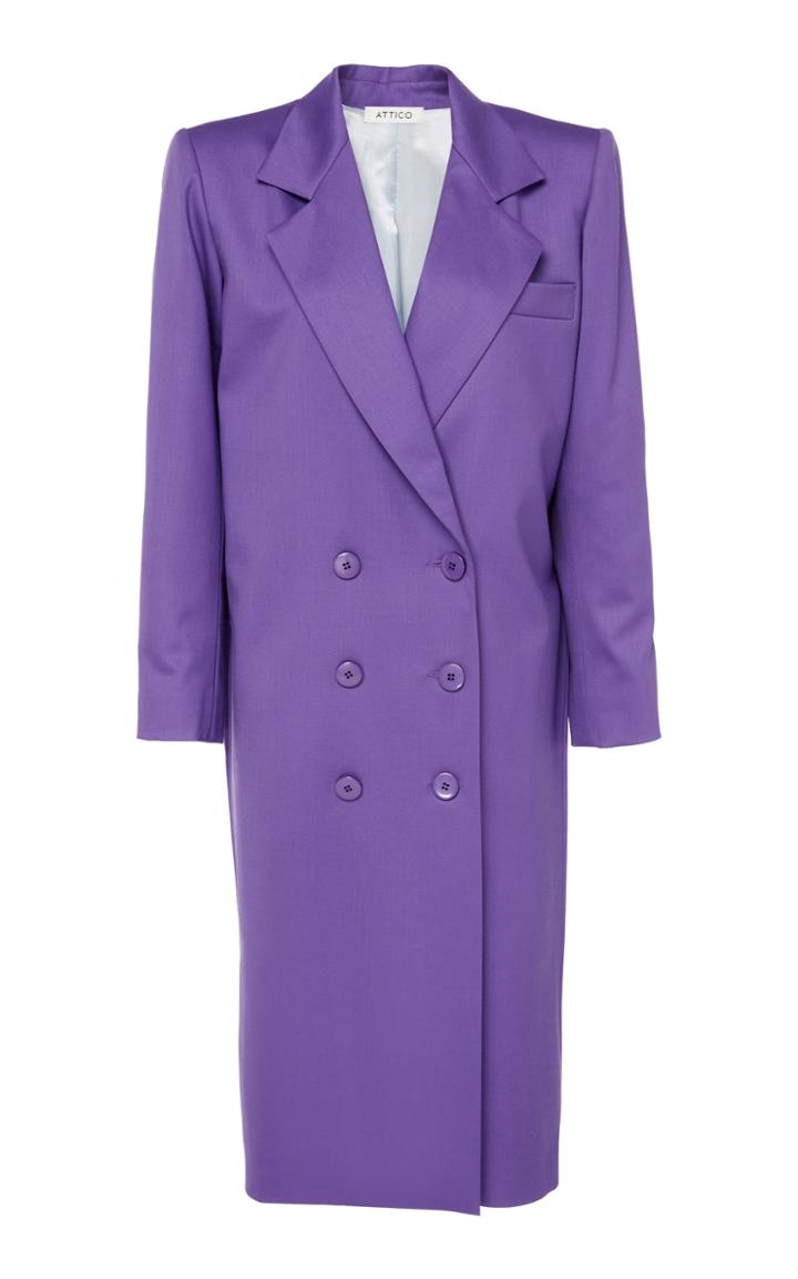 Attico Double-breasted Wool-blend Coat
