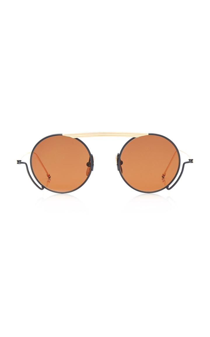 Thom Browne Metal Round Aviator Sunglasses