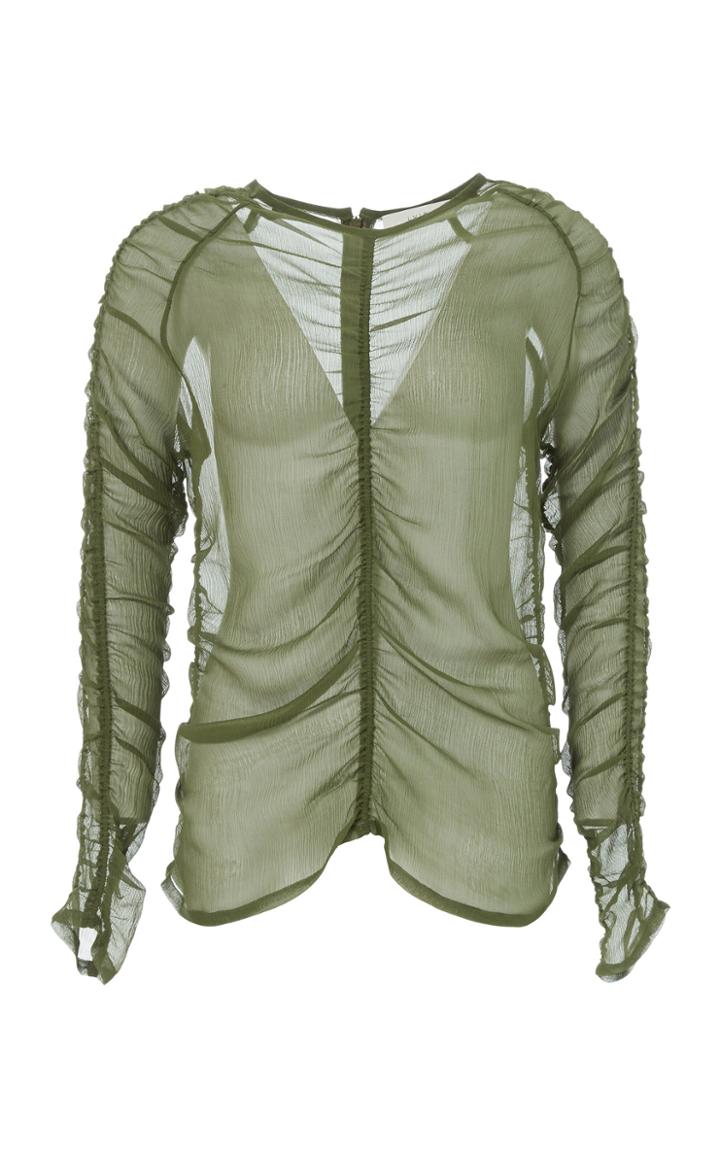 Lvir Shirred Silk Top