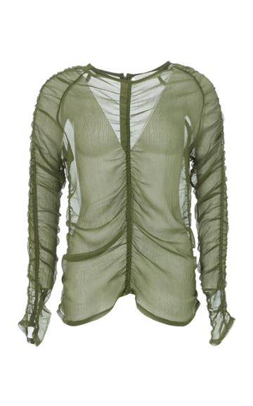 Lvir Shirred Silk Top