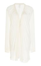 Maison Rabih Kayrouz Charmeuse Pleated Long Sleeve Top
