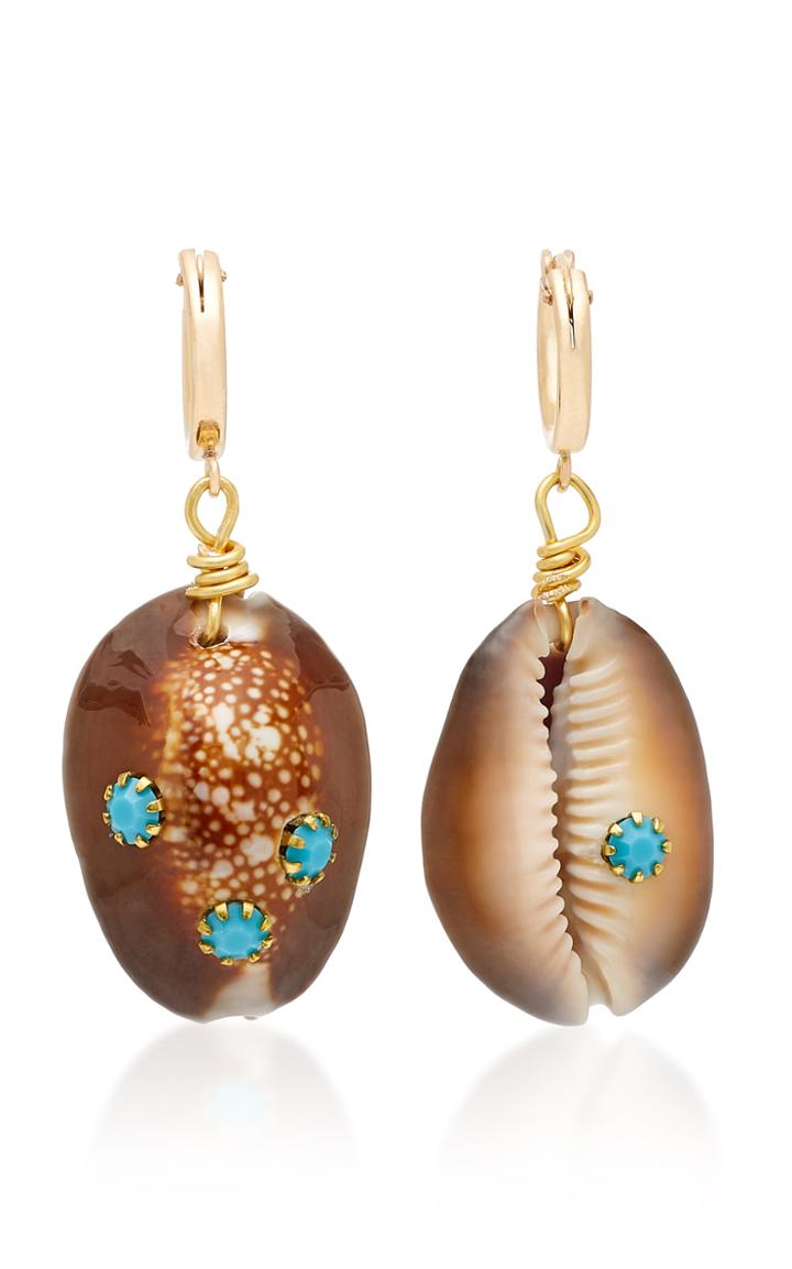 Brinker & Eliza Long Weekend Shell And Turquoise Earrings