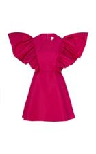 Moda Operandi Christian Siriano Puffed Sleeve Silk Mini Dress Size: 2