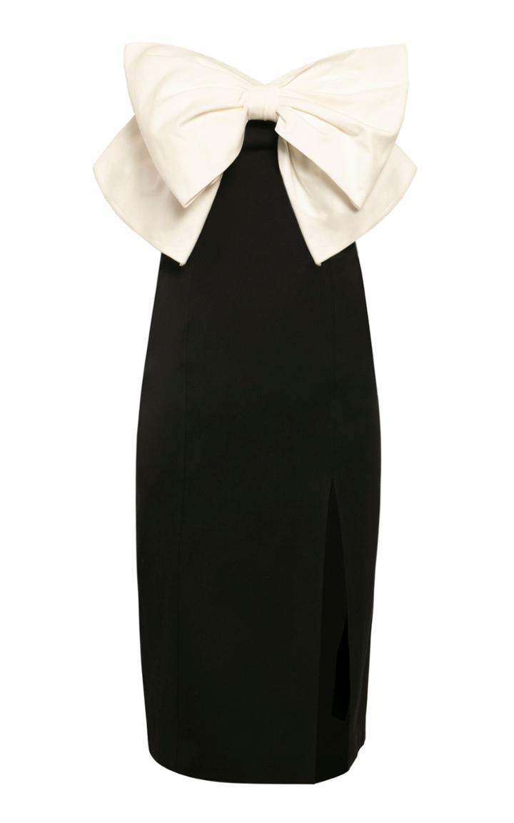 Anna October Galina Colorblocked Bow-bodice Midi Dress