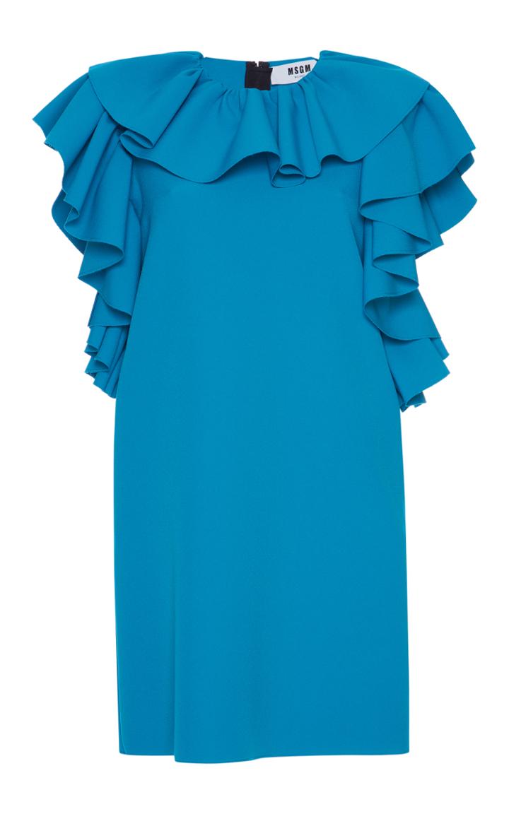 Msgm Ruffled Crepe Dress