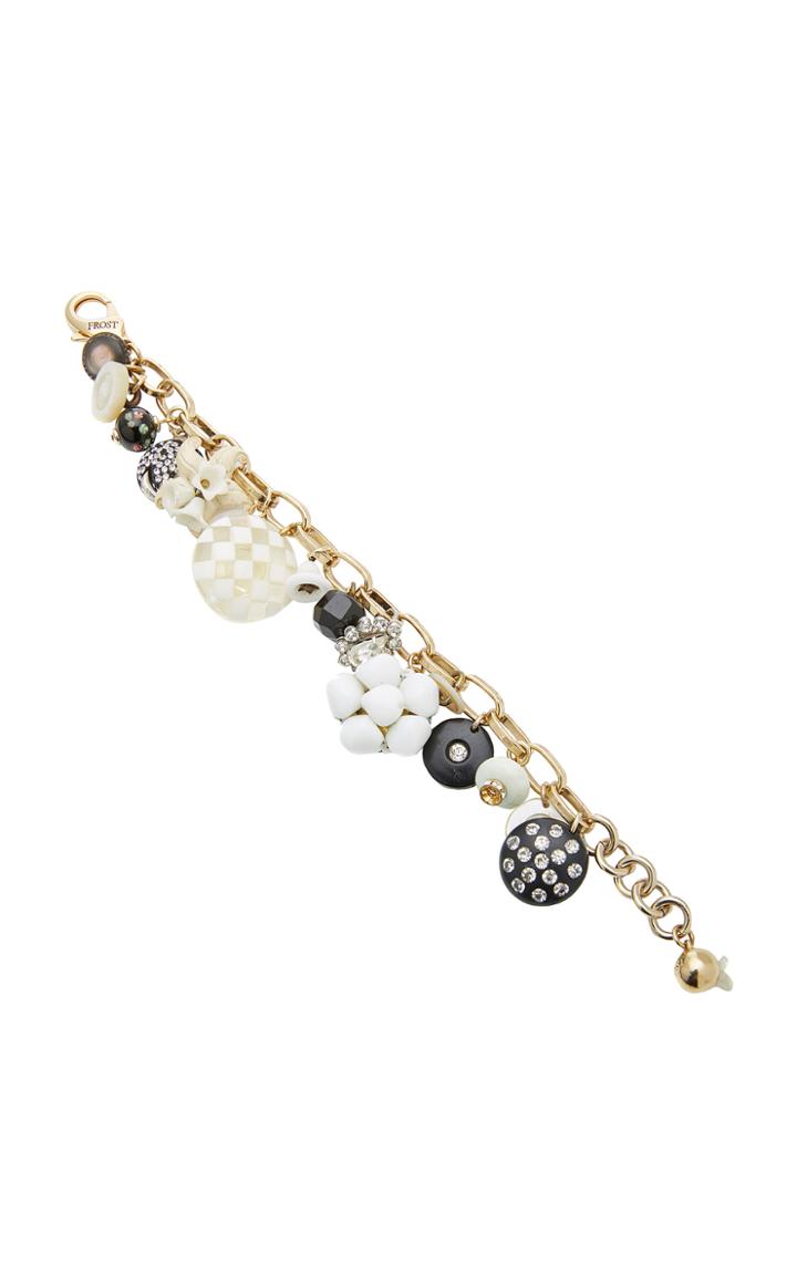 Moda Operandi Lulu Frost Gold-plated Enamel, Crystal And Mother Of Pearl Bracelet