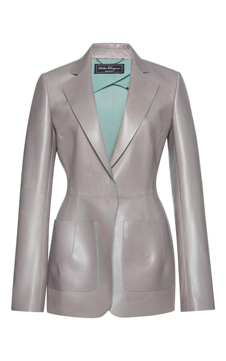Salvatore Ferragamo Leather Blazer