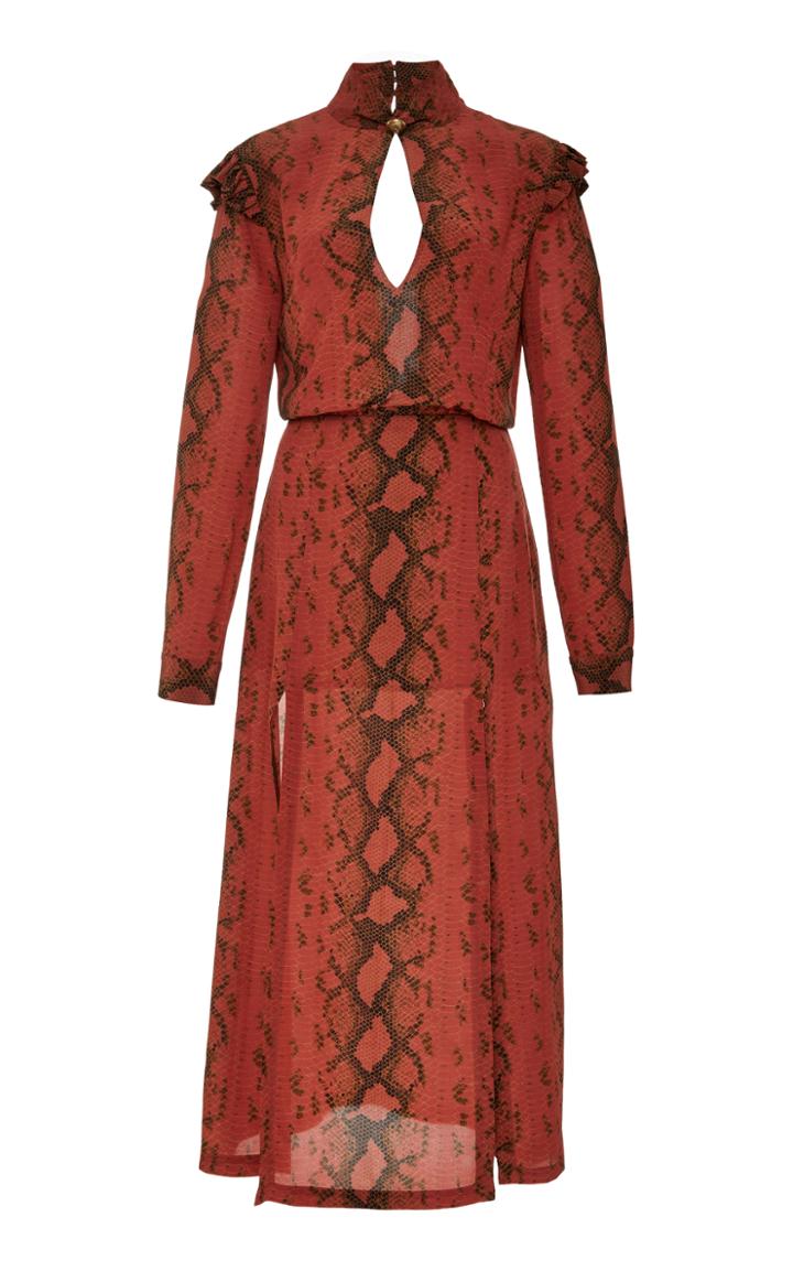 Zeynep Arcay Snake Print Keyhole Dress