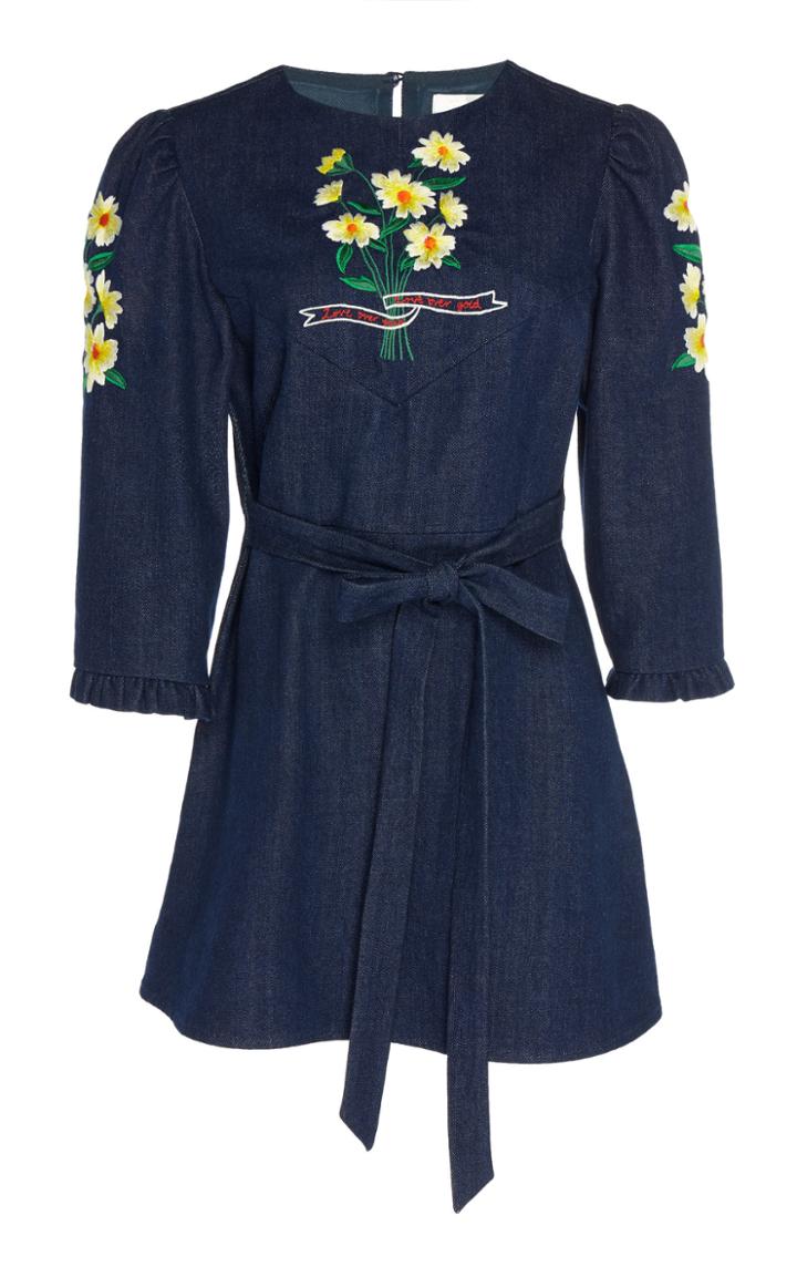 Rixo London Selena Denim Mini Dress