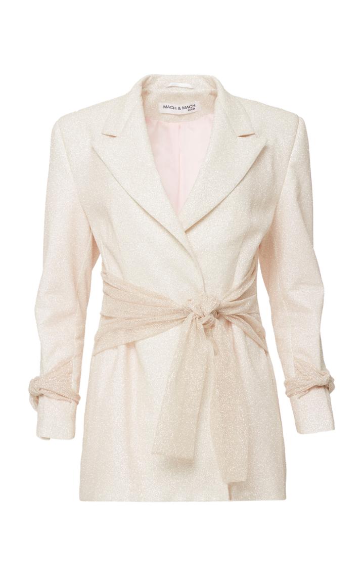 Mach & Mach Knotted Detail Sparkling Wrap Blazer Dress