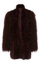 Anna Sui Mongolian Trimmed Rex Coat