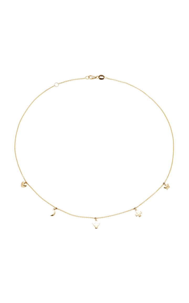 With Love Darling Love Eternity Guidance Luck & Magic 18k Gold Necklace