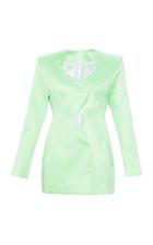 Moda Operandi Mach & Mach Lime Green Cut Out Blazer Dress