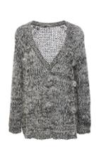 Anna Sui James Coviello For Anna Sui Mohair Melange V-neck Sweater