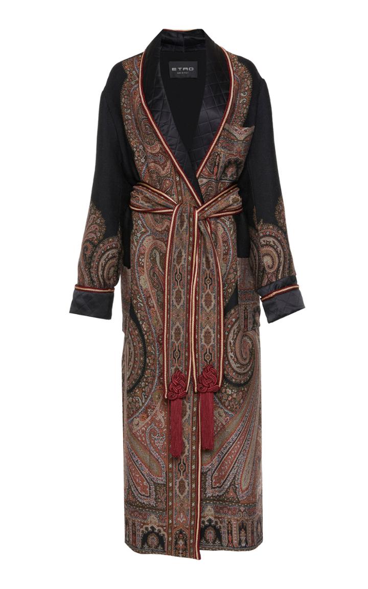 Etro Belted Paisley Wool-blend Coat