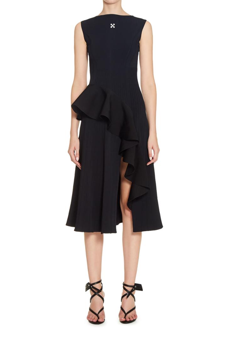 Moda Operandi Off-white C/o Virgil Abloh Tapered Ruffle Midi Dress Size: 40