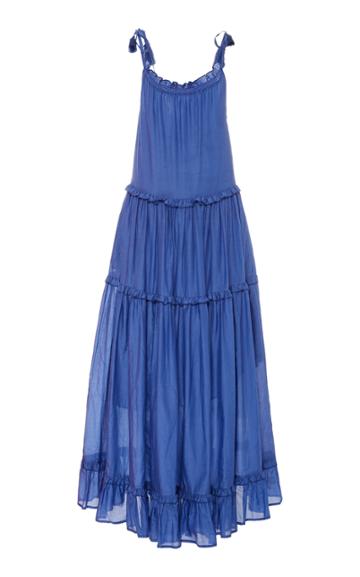 Bird & Knoll Ivy Tiered Cotton-silk Voile Maxi Dress