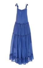 Bird & Knoll Ivy Tiered Cotton-silk Voile Maxi Dress