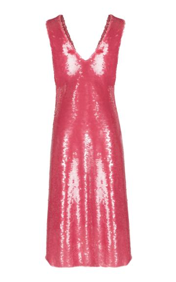 Dima Ayad V-neck Sequin Midi Dress